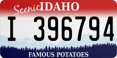 ID license plate I396794