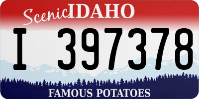 ID license plate I397378