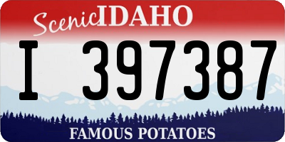 ID license plate I397387