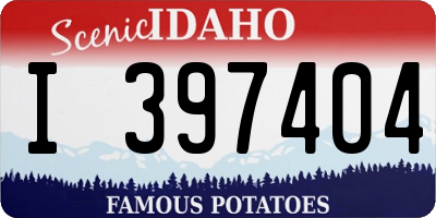 ID license plate I397404