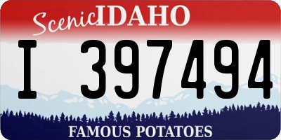 ID license plate I397494