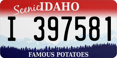 ID license plate I397581