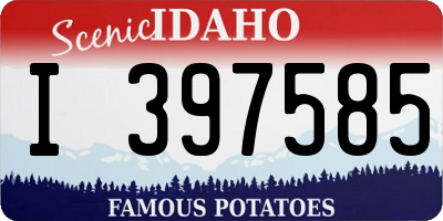 ID license plate I397585