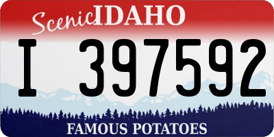 ID license plate I397592