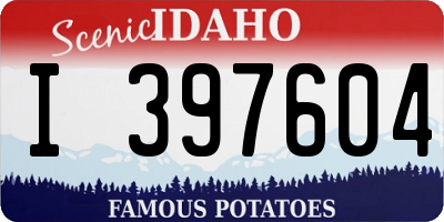 ID license plate I397604