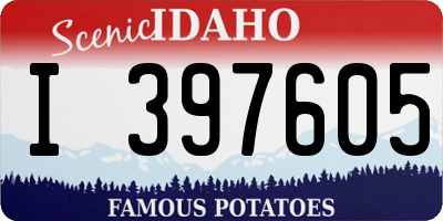ID license plate I397605