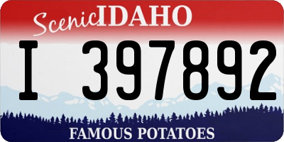 ID license plate I397892