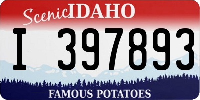 ID license plate I397893