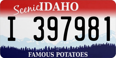 ID license plate I397981