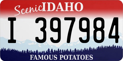 ID license plate I397984