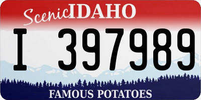 ID license plate I397989