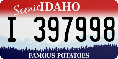 ID license plate I397998