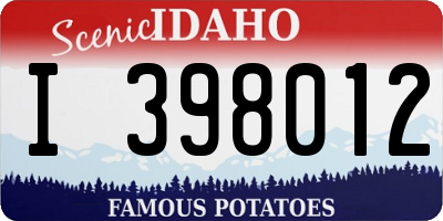 ID license plate I398012