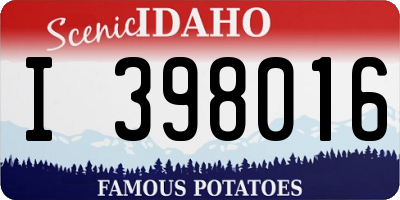 ID license plate I398016