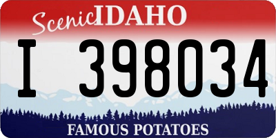 ID license plate I398034