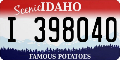 ID license plate I398040