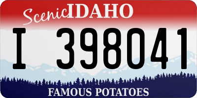 ID license plate I398041