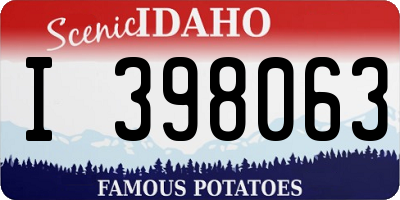 ID license plate I398063