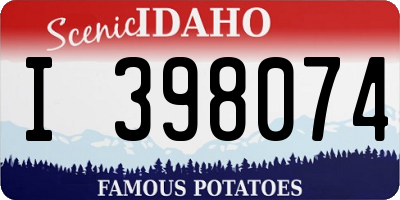ID license plate I398074
