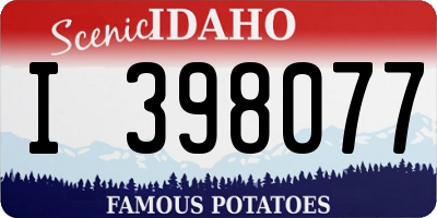 ID license plate I398077