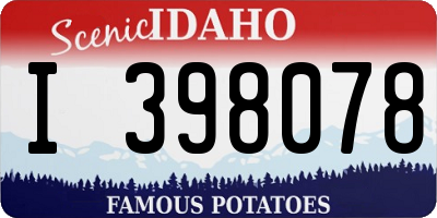 ID license plate I398078