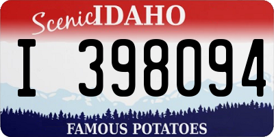 ID license plate I398094