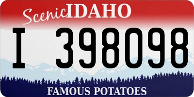 ID license plate I398098