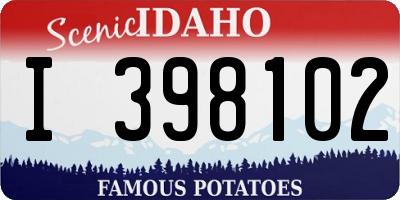 ID license plate I398102