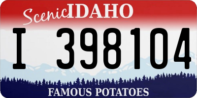 ID license plate I398104
