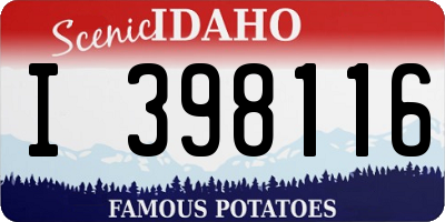ID license plate I398116