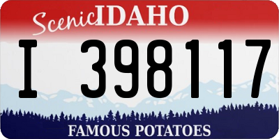 ID license plate I398117