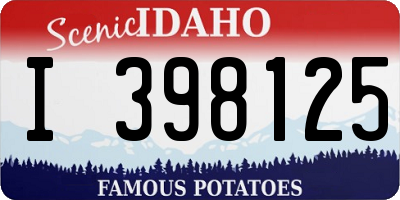 ID license plate I398125