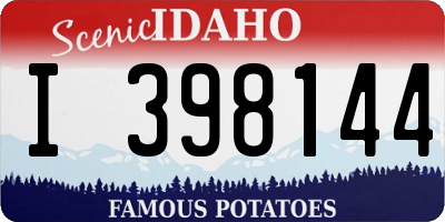 ID license plate I398144