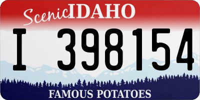 ID license plate I398154
