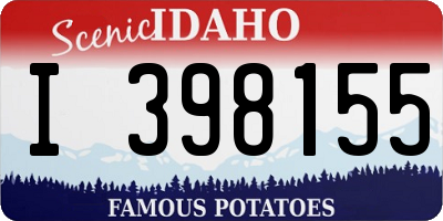 ID license plate I398155