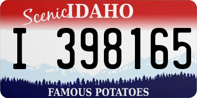 ID license plate I398165