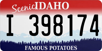 ID license plate I398174