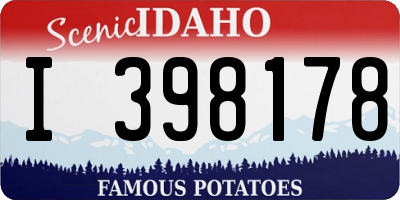 ID license plate I398178