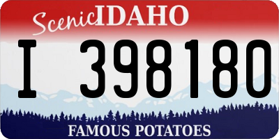 ID license plate I398180