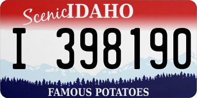 ID license plate I398190