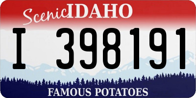 ID license plate I398191