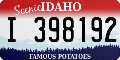ID license plate I398192