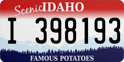 ID license plate I398193