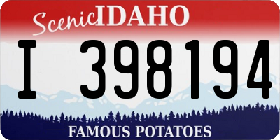 ID license plate I398194