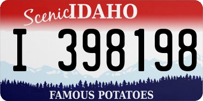 ID license plate I398198