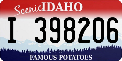 ID license plate I398206