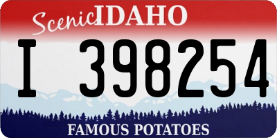ID license plate I398254