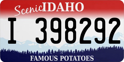 ID license plate I398292