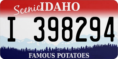 ID license plate I398294