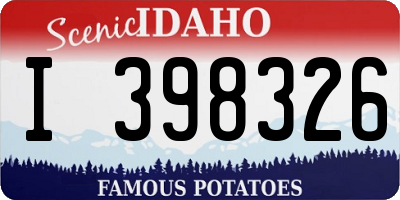 ID license plate I398326